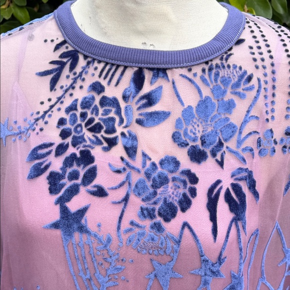 Free People burnt velvet Pink and Blue Dress - Picture 2 of 3